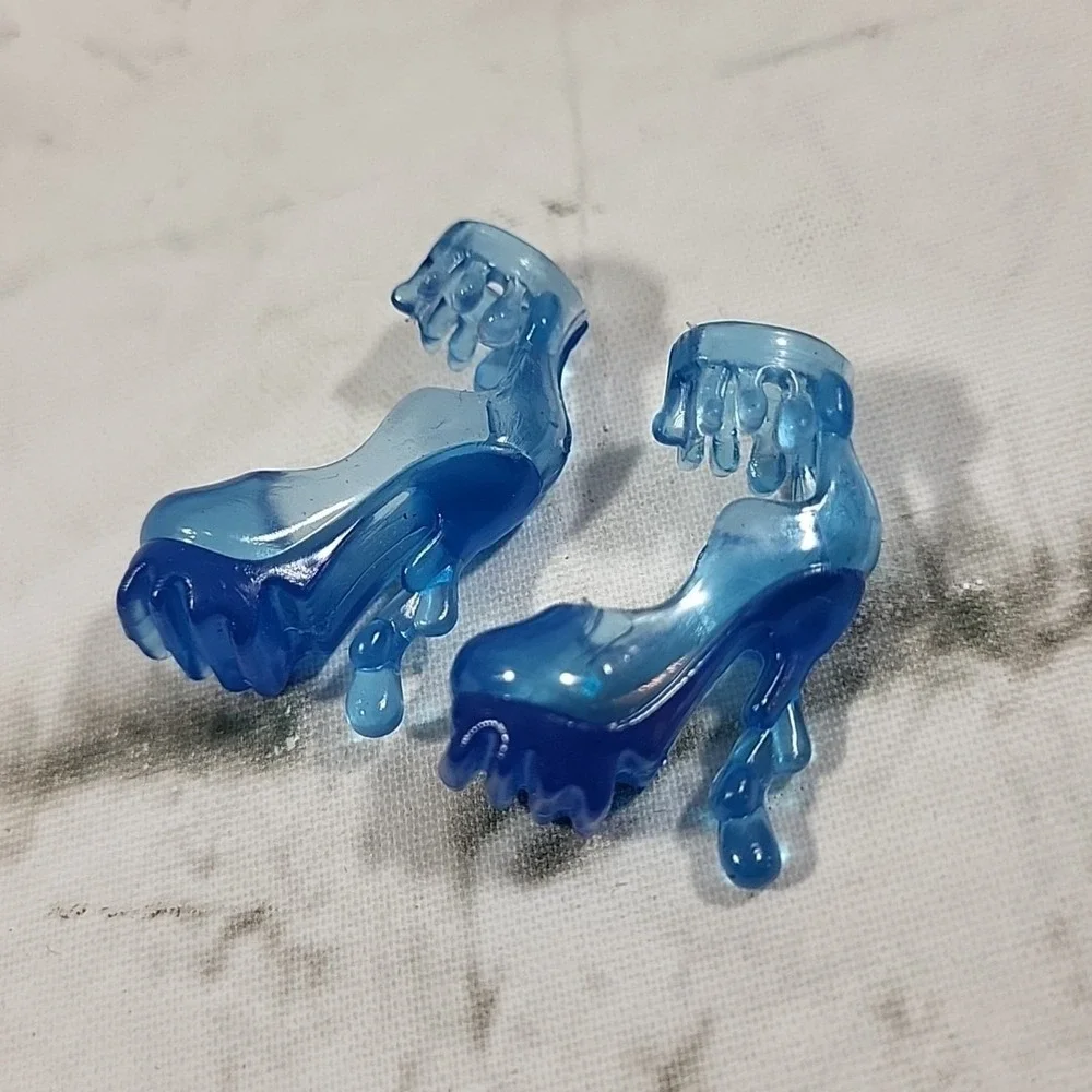 Barbie‎ Fashionista Doll Shoes Lot Ankle Boots Heels Booties Drippy Blue Black